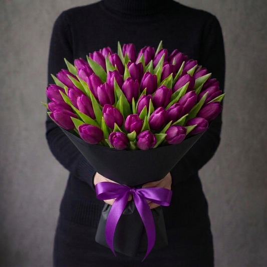 Purple Prince tulpių puokštė
