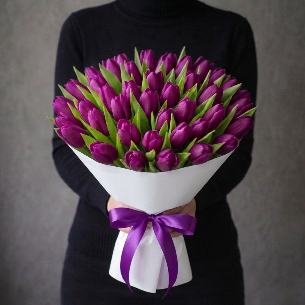 Purple Prince tulpių puokštė